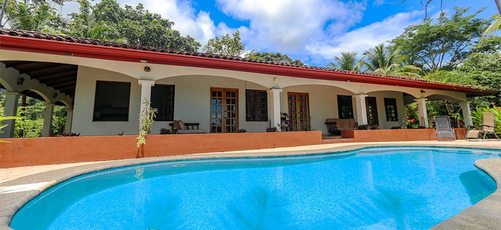 Spanish Style Hacienda in Uvita with Ocean Views and Guest House