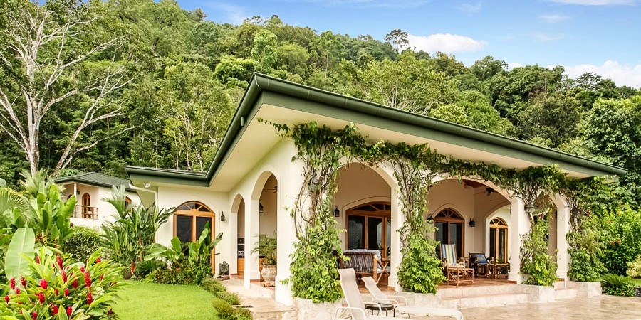 Spanish Style Ocean View Home In A Rainforest Setting Near Dominical