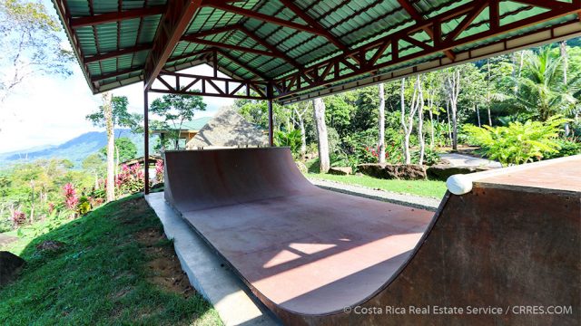 Covered Half-Pipe with Whitewater Views