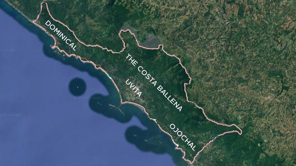The Costa Ballena Costa Rica Area Map - Dominical, Uvita, Ojochal